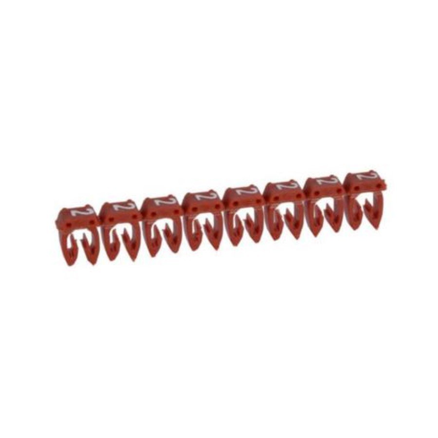 Legrand 038212 Marker CAB 3 Legrand 038212 Marker CAB 3 - for wiring 0.5 to 1.5 mm² - number 2 - red