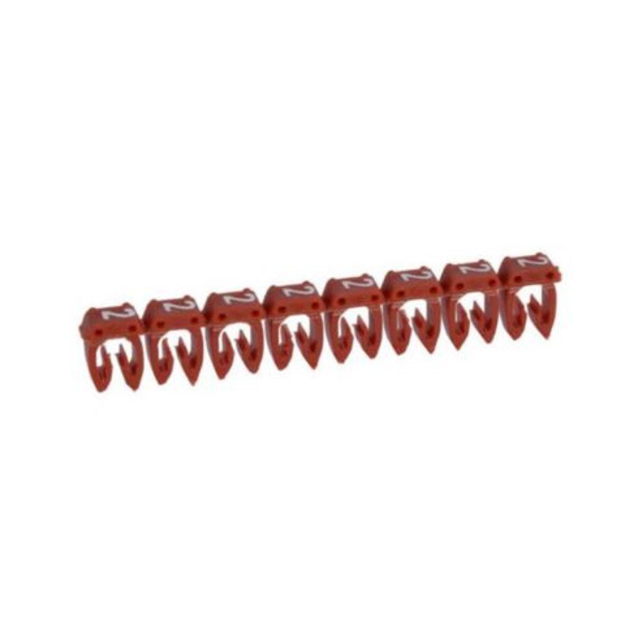 Legrand 038232 Marker CAB 3 Legrand 038232 Marker CAB 3 - for wiring 4 to 6 mm² - number 2 - red