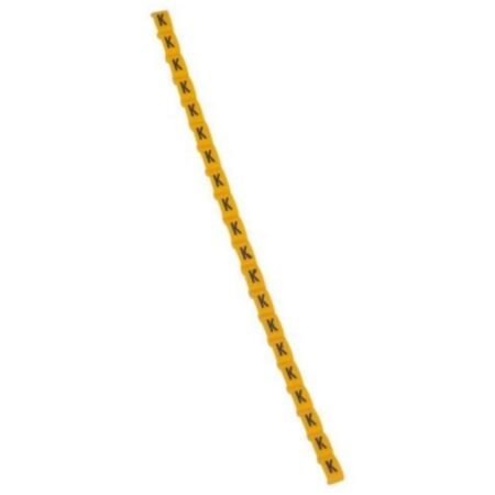 Legrand 038420 Marker Duplix - black capital letter on yellow background - ''K''