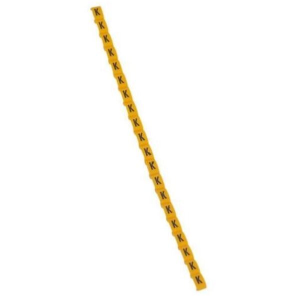 Legrand 038420 Marker Duplix - black capital letter on yellow background - ''K''