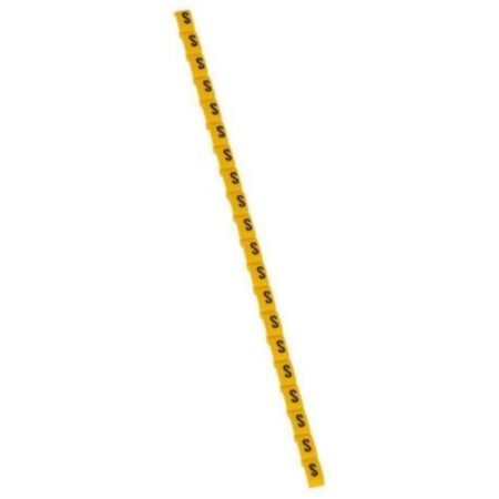 Legrand 038428 Marker Duplix - black capital letter on yellow background - ''S''