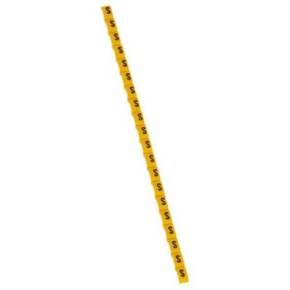 Legrand 038428 Marker Duplix - black capital letter on yellow background - ''S''
