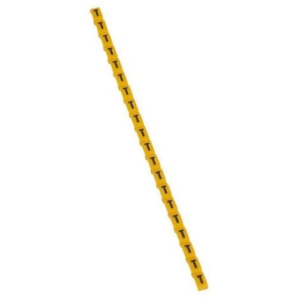 Legrand 038429 Marker Duplix - black capital letter on yellow background - ''T''