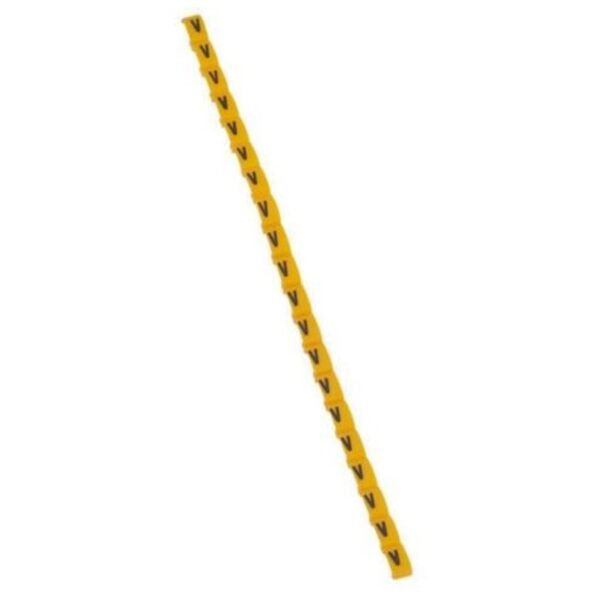 Legrand 038431 Marker Duplix - black capital letter on yellow background - ''V''