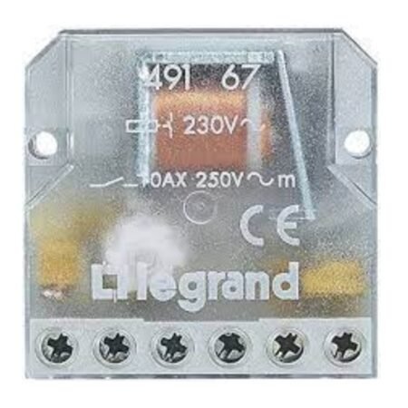 Legrand 049167 UP remote switch, electronic, 230V, 2S/10A, zero-crossing circuit, 49x46x26mm