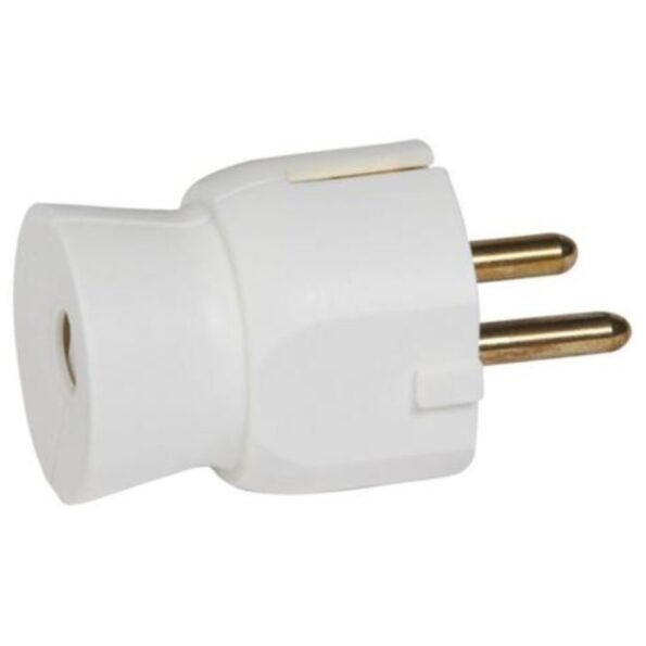 Legrand 050315 2P+E plug - 16 A - German std - plastic straight outlet - white - bulk