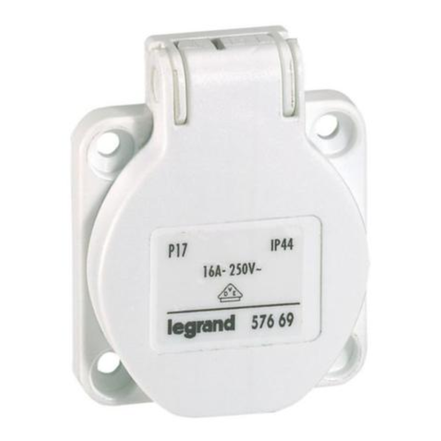 Legrand 057669 Panel mounting socket small flange P17 - WOW Electricals