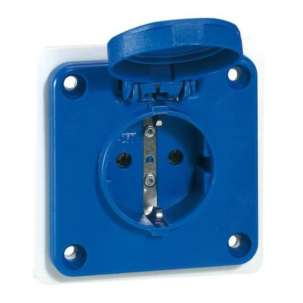 Legrand 057672 Panel mounting socket P17 - IP 54 - IK09 - 250 V~ - 2P+E - blue