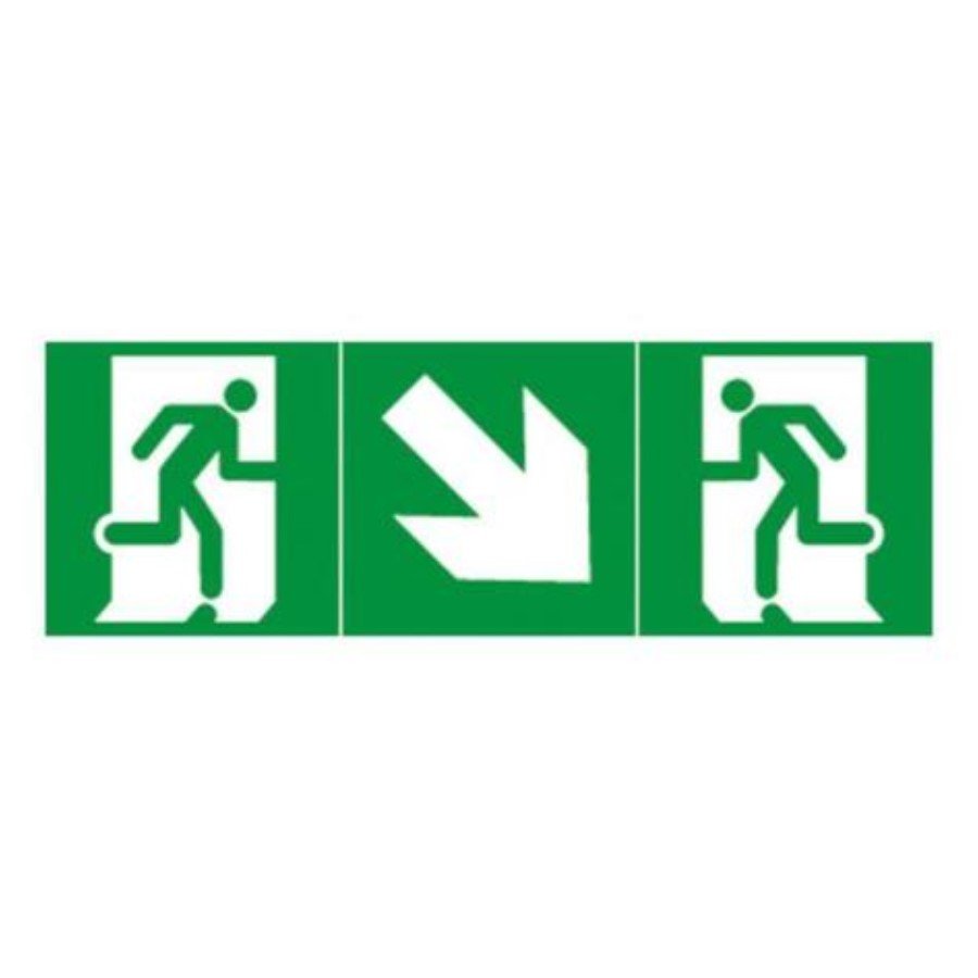 Legrand 061201 Label for emergency lighting luminaires Legrand 061201 Label - for emergency lighting luminaires - exit door below on right - 327x109 mm