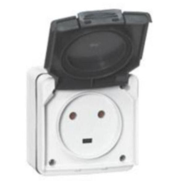 Legrand 091655 Socket outlet Plexo IP 55 - 20 A - 2P+E - 230 V~ - surface mounting - grey