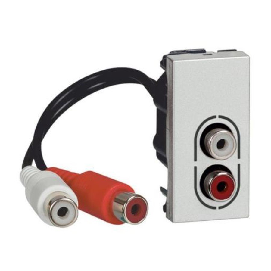 Legrand 572475 Double RCA socket Arteor Legrand 572475 Double RCA socket Arteor preconnected 1 module audio square soft alu