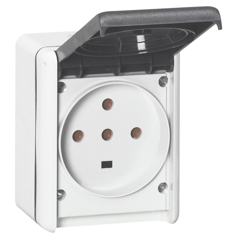055877 Legrand 69732_Socket LG_055877 055877 Legrand 069732 Socket outlet Plexo IP55 – BS – 13 A – 2P+E – surface mounting – grey
