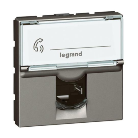 Legrand 572812 Telephone socket Arteor - RJ11 - 4 contacts - 2 modules - magnesium