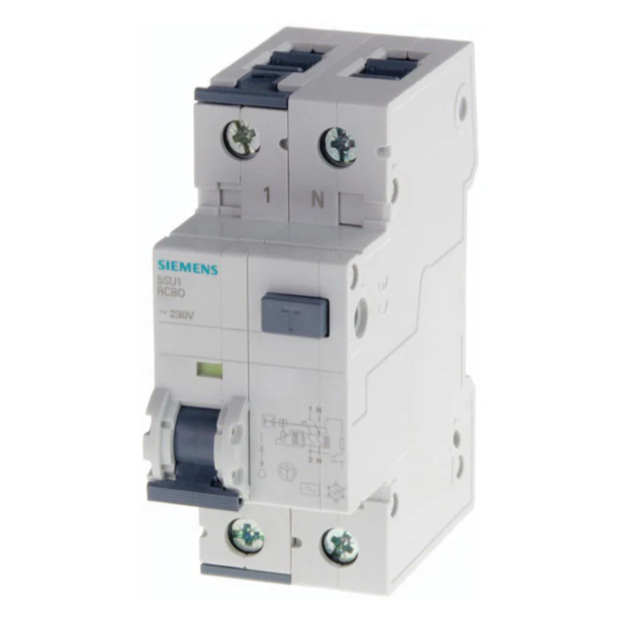 Siemens 5SU1354-7RC10 Siemens 5SU1354-7RC10 RCBO 10 A 2-pole 2-module C characteristic Type A 30mA