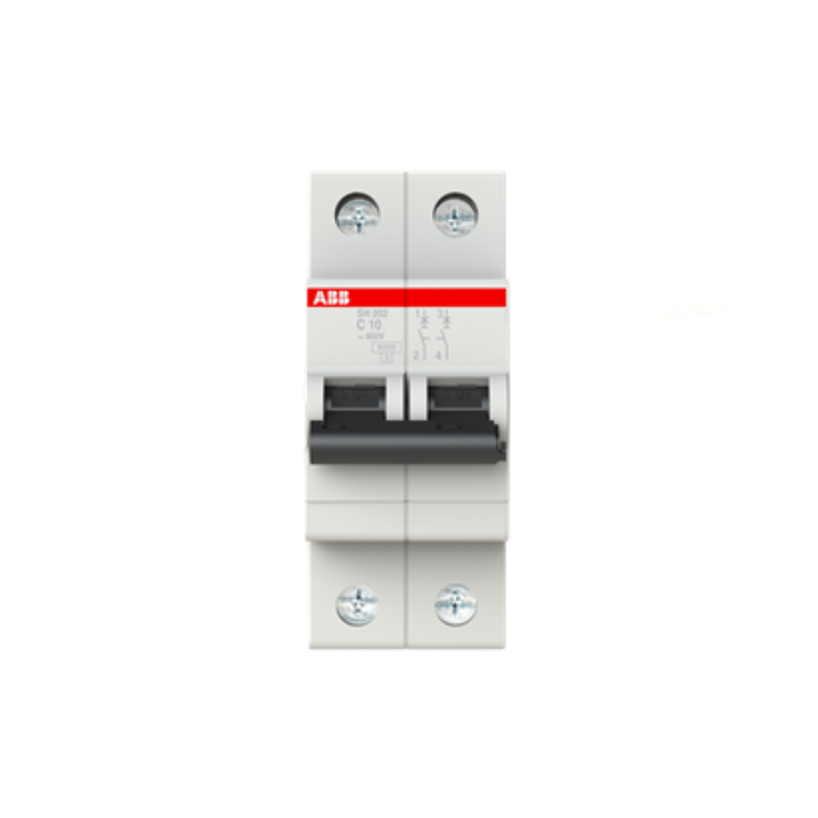 ABB MCB 2CDS212001R0104 ABB 2CDS212001R0104 SH202-C10 Miniature Circuit Breaker - 2P - C - 10 A