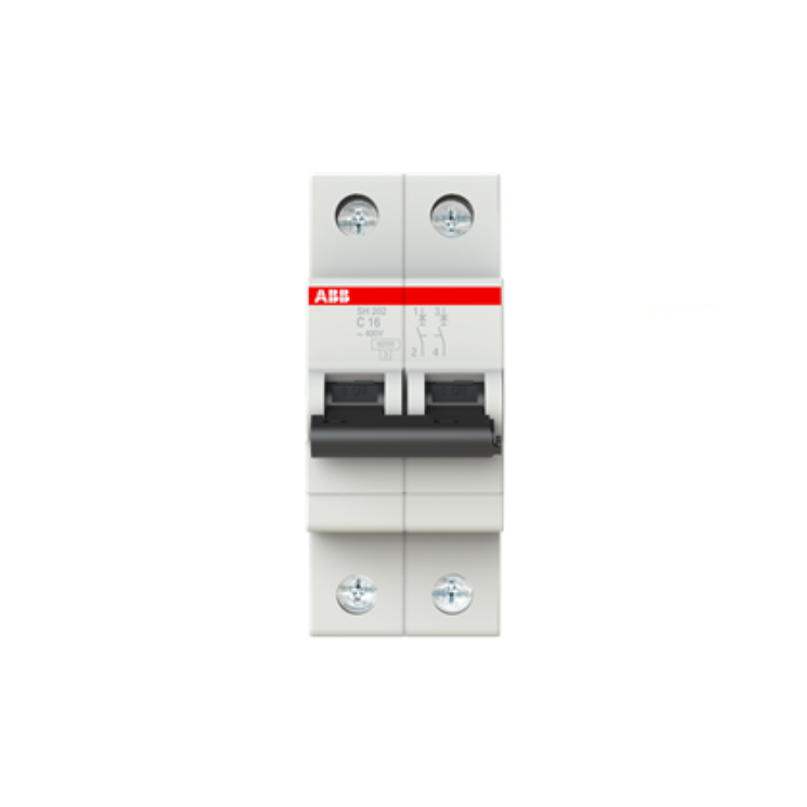 ABB MCB 2CDS212001R0164 ABB 2CDS212001R0164 SH202-C16 Miniature Circuit Breaker - 2P - C - 16 A