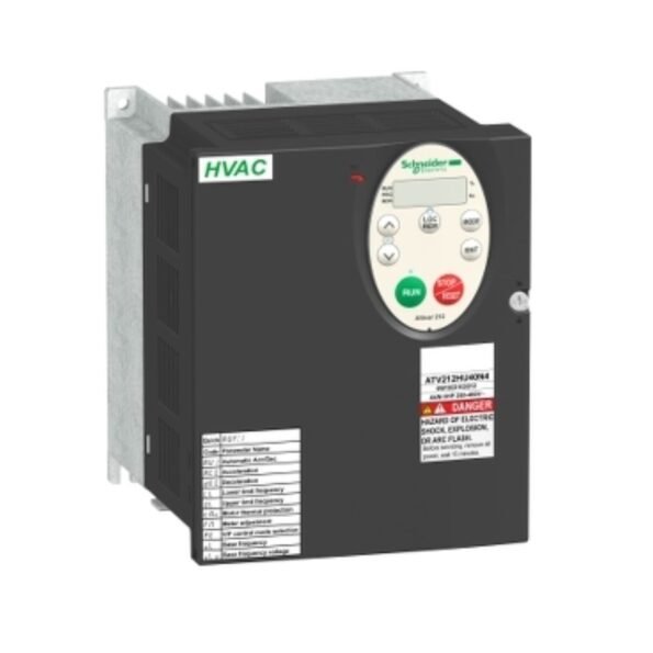 Schneider ATV212HU55N4 variable speed drive, Altivar 212, 5.5kW, 7.5hp, 480V, 3 phases, with EMC, IP21