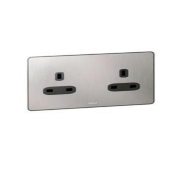 Legrand 832075 Synergy Sleek - 2 gang unswitched socket outlet