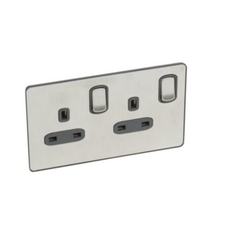 Legrand 832076 Synergy 2 gang switched single pole BS socket outlet