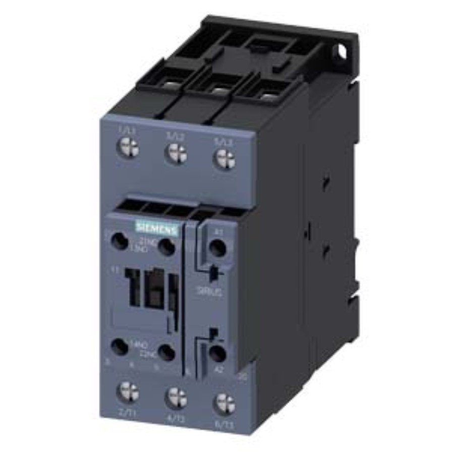 Siemens 3RT20351AK60 Power contactor Siemens 3RT20351AK60 power contactor, AC-3e/AC-3, 41 A, 18.5 kW / 400 V, 3-pole, 110 V AC, 50 Hz / 120 V, 60 Hz, auxiliary contacts: 1 NO + 1 NC, screw terminal, size: S2