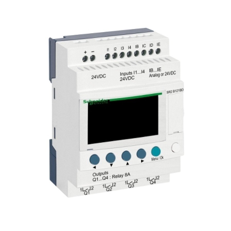 Schneider SR2B121BD compact smart relay Zelio Logic - 12 I O - 24 V DC - clock - display Schneider SR2B121BD compact smart relay Zelio Logic - 12 I O - 24 V DC - clock - display