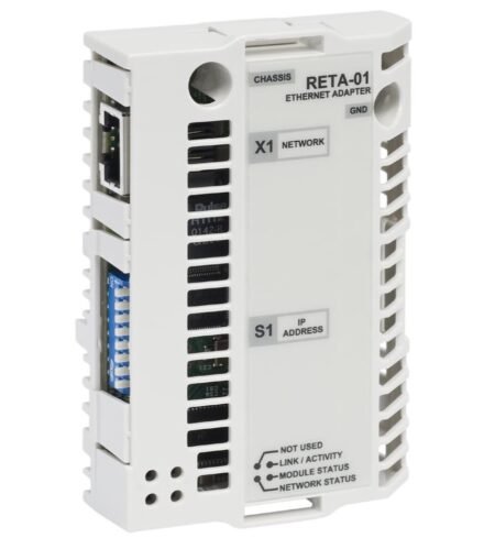 ABB RETA-01-KIT Ethernet communication module for Modbus TCP and EtherNet/IP – compatible with ACS550, ACH550, ACS800, ACQ800, DCS800 drives