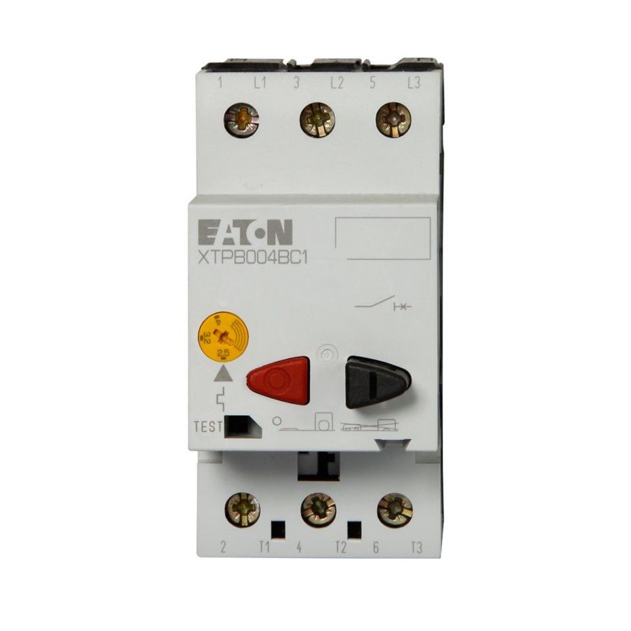 Eaton PKZM0-4 4A Motor Control Circuit Breaker aton PKZM0-4 4A Single-Pole Industrial Miniature Circuit Breaker with Standard Terminals