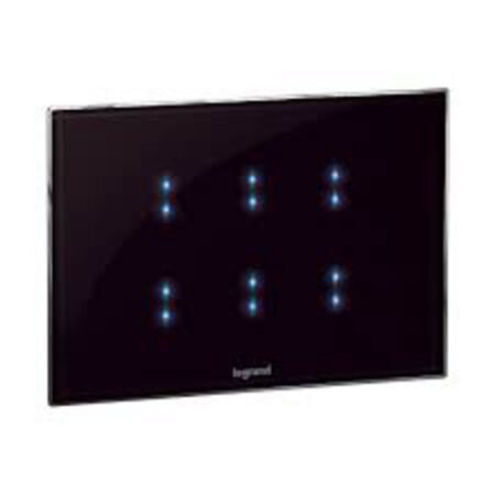 Legrand 573913 Arteor 3-module black touch control switch with glossy glass finish