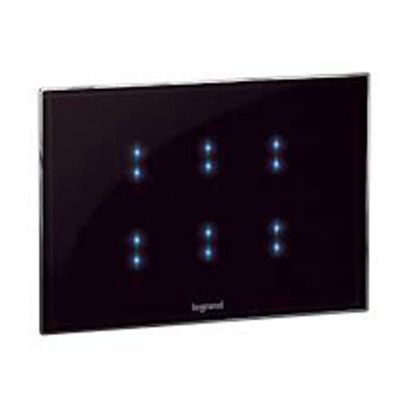 Legrand 573913 Arteor 3-module black touch control switch with glossy glass finish